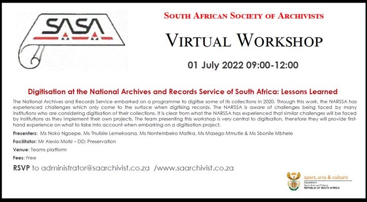 Digitisation At The National Archives And Records Of South Africa ...